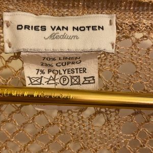 DRIES VAN NOTEN LINEN LACE CARDIGAN